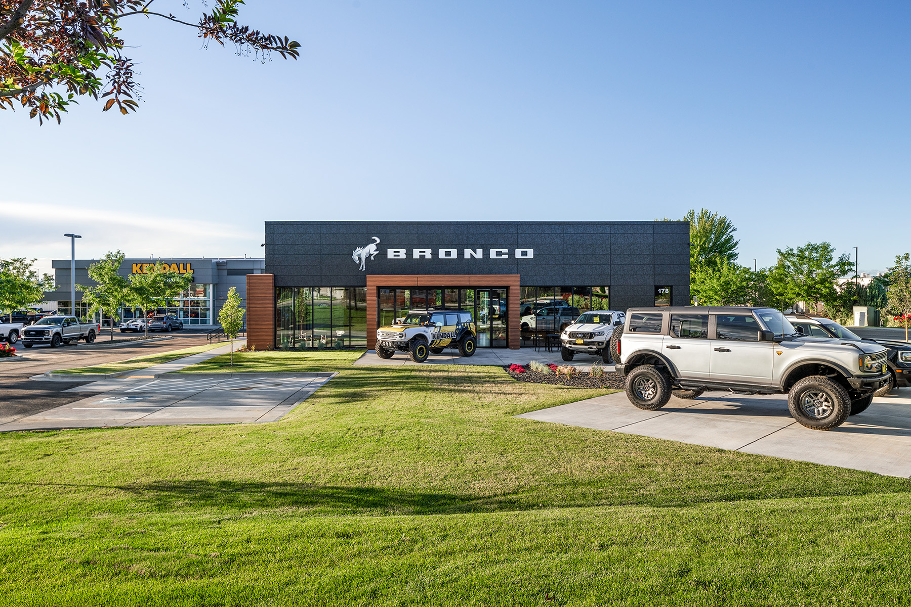 The Kendall Bronco showroom is part of the larger Kendall Ford car dealership in Meridian, Idaho.