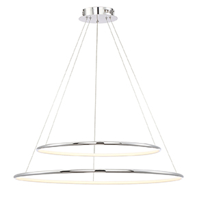 Alcon 12239 Skinny Cirkel Two-Tier Large Architectural LED Suspended Pendant Chandelier