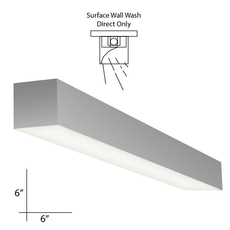 Alcon Lighting 12109-S-WW-8 Continuum 66 Series Architectural LED 8 Foot Linear Surface Mount Direct Down Light Fixture