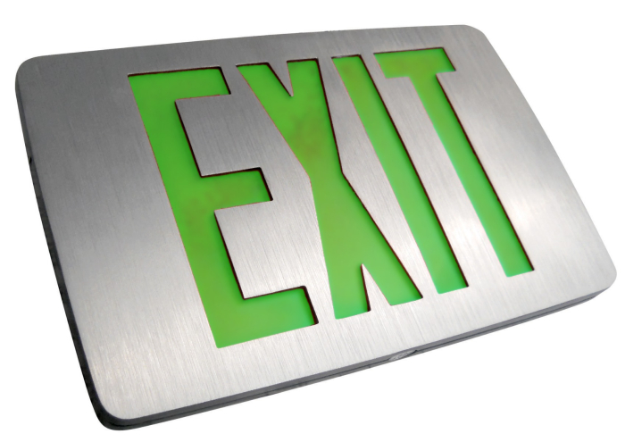 Image 1 of Alcon 16123 Thin Die-Cast Aluminum LED Exit Sign