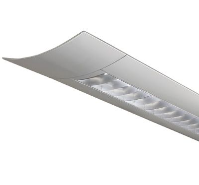 Image 1 of Energos EG1-2 Curved Steel Louver 2-Light T8