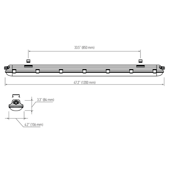 Alcon Lighting 11201-4 VPF 4 Foot LED Surface Mount Vapor Proof LED Light Fixture - High Efficiency 