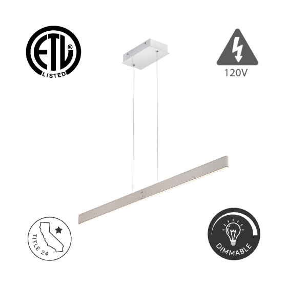 0.5-Inch Vegan Leather Wrapped Linear Pendant LED Light