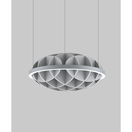 Alcon 11677 acoustic baffle pendant shown with pewter finish 