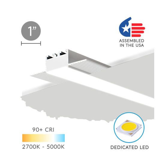 1-Inch Shallow Trimless Linear Recessed LED Light