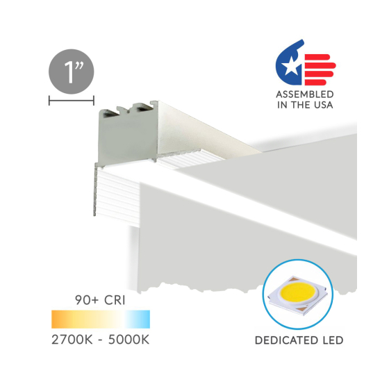 1-Inch Perimeter Wall Wash Trimless Linear Recessed LED Light
