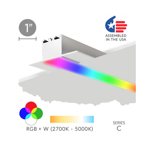 1-Inch RGBW Color-Changing Linear Recessed LED Light