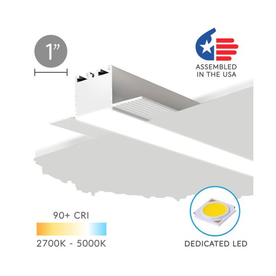1-Inch Recessed Linear LED Light 