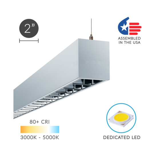 Alcon 12100-23-P-LVR pendant light shown with metal louvers, white finish, and a concealed lens.
