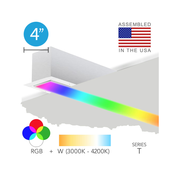 4-Inch RGBW Color-Changing Linear Recessed LED Light