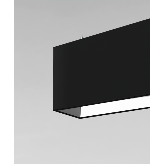 Alcon 12100-44-CG-P, pendant light shown in black finish and with inner curved C-shaped reflector.