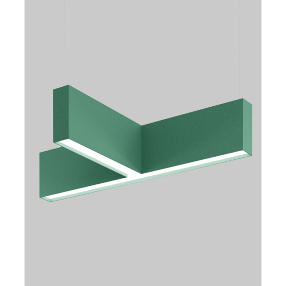 Alcon 12101-20-T-10 acoustic pendant light shown with malachite, green, finish, T-shaped housing, and regressed lens