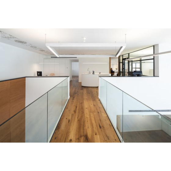 Alcon 12100-40-P-SQ, Square shaped pendant light shown in white finish and with a flushed lens.