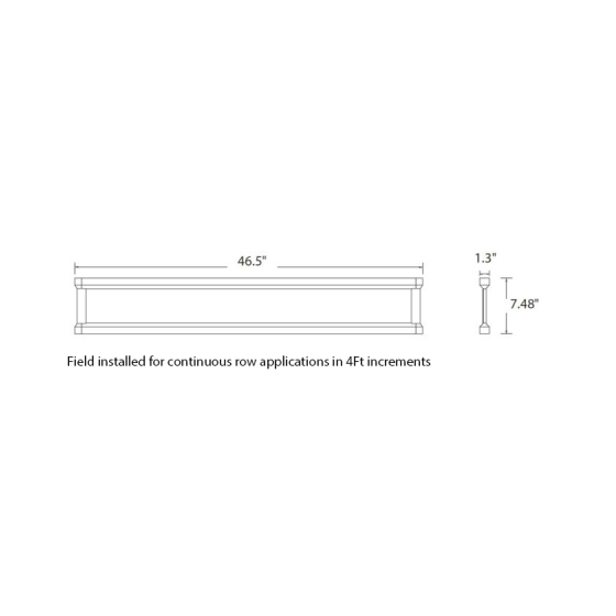 Alcon 12138-p, Thin framed linear pendant light shown in silver finish and with a flushed, center panel lens.