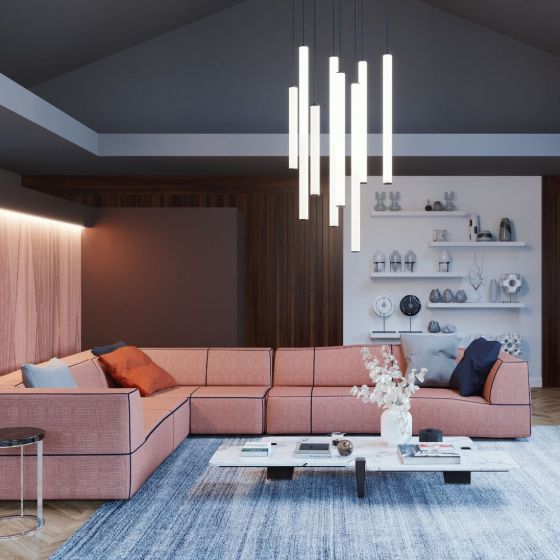 Alcon 12145 Architectural LED Tube Linear Suspension Light Fixture
