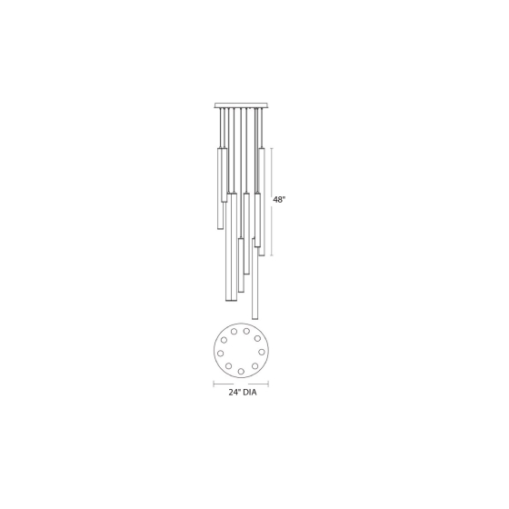 Alcon 12146-9R Architectural LED Tube Round Base Suspension Light Fixture