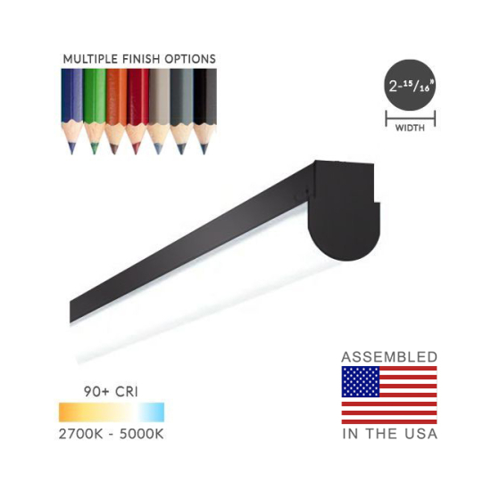 Alcon 12184-P, slim, round bottomed, suspended pendant light shown in satin black finish and with a side wrapping flushed lens.