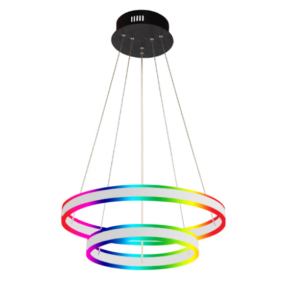 Image 1 of Alcon 12270-2-RGBW Redondo Suspended Architectural LED 2 Tier Ring Chandelier 