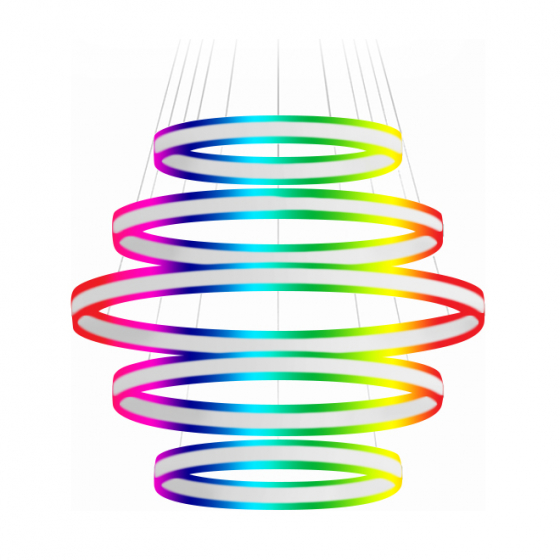 Alcon 12270-5-RGBW Redondo Suspended Architectural LED 5 Tier Ring Chandelier 