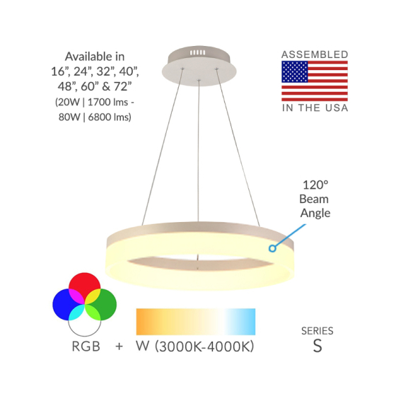 Alcon 12272-1 Architectural LED 1-Tier Ring Chandelier