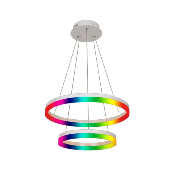 Alcon 12272-2-RGBW Redondo Architectural LED 2 Tier Ring Chandelier 