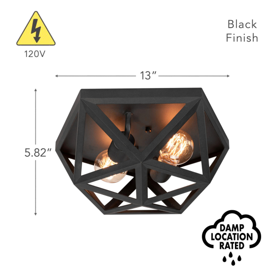 Alcon 12291 Industrial Flush Mount Ceiling Light
