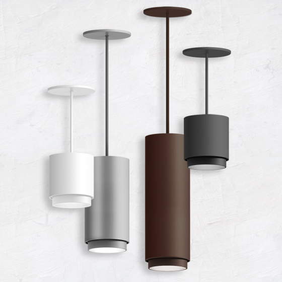 Alcon 12302-P-TGS Anti-Glare Shroud LED Cylinder Pendant Light