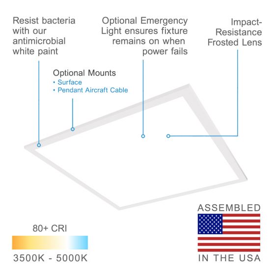Alcon 12510 Antimicrobial LED Back-Lit Panel Light