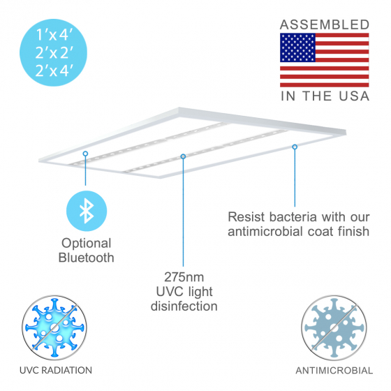 Alcon 12535 Recessed UVC Disinfection Light with Antimicrobial Paint