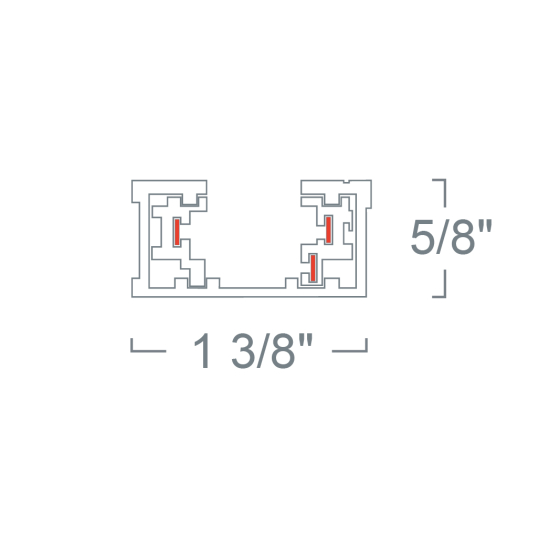 Alcon 13000-TC-1 Universal 2' - 12' One Circuit Track Channel for LED Track Lights