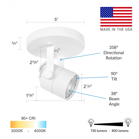 Alcon 13302 Kinski Architectural LED Trackhead Light 