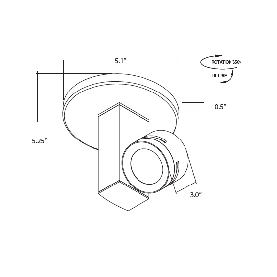 Alcon 13306-M Architectural LED Adjustable Monopoint Light