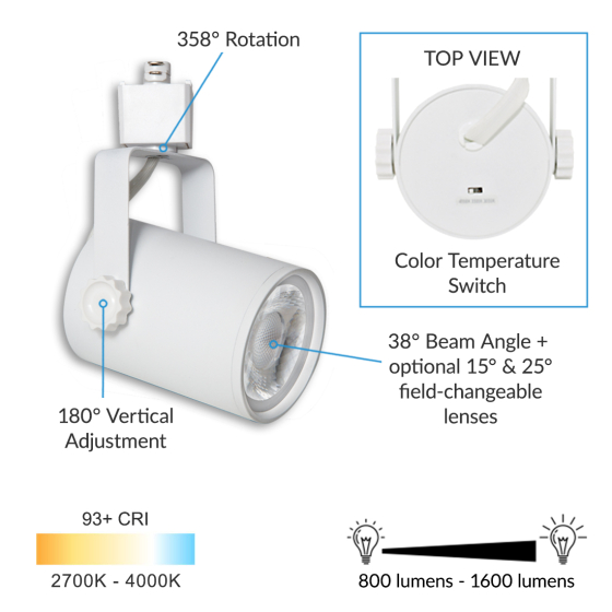 Alcon 13340-M Architectural LED Single Swivel Cylinder Monopoint