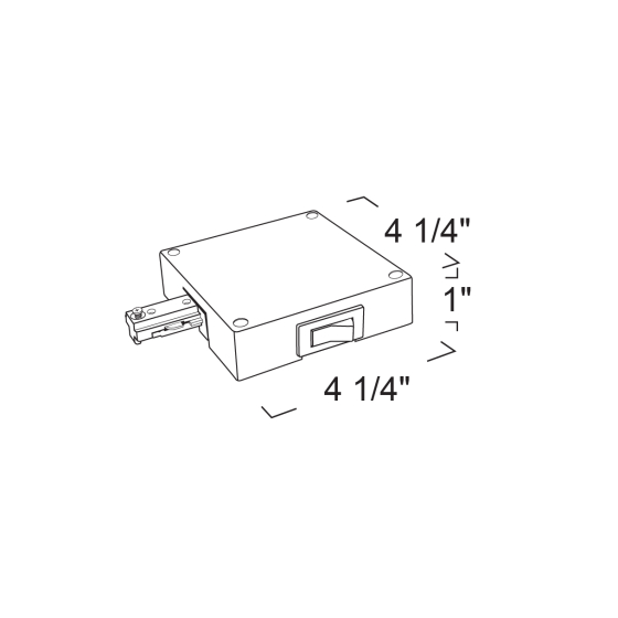 Alcon Lighting 13993-1 Universal Track Limiter L Shape Feed for LED Track Light - Single Circuit