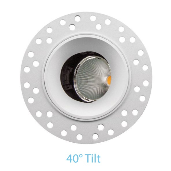 Alcon 14121-ADJ40 2.5-Inch 40-Degree Tilt Adjustable LED Trimless Recessed Light