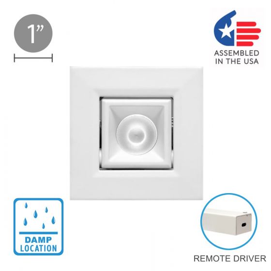 Alcon 14142-S-ADJ Recessed Multiples 1-Inch Miniature LED Adjustable Square Outdoor Light