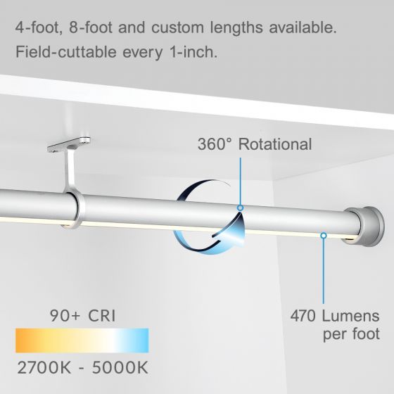 Alcon 14205 Closet Rod LED Light 360° Rotational