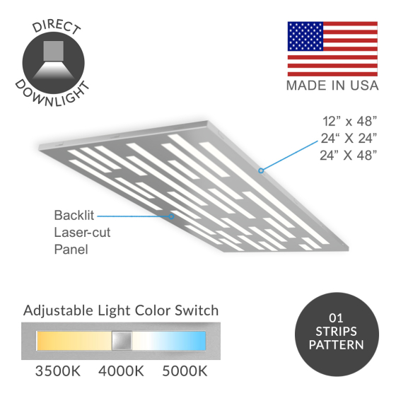 Alcon 14315-01 Strips Architectural Recessed LED Flat Panel