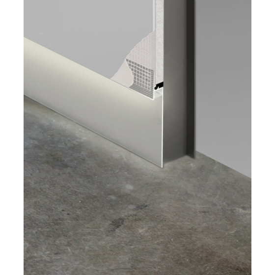 Alcon 15244-S-RGBW, recessed linear base light shown in silver finish and with a flush trim-less lens.