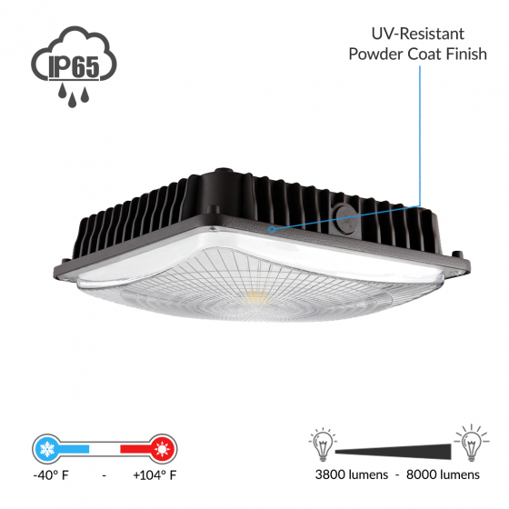 Alcon 16005 10-Inch Square LED Canopy Light