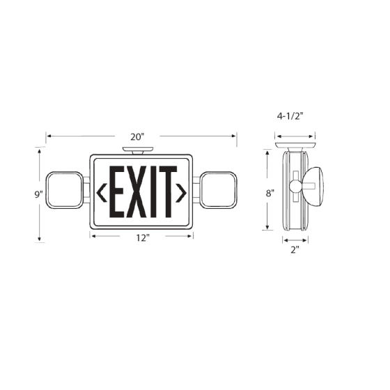 Alcon Lighting 16107 Aluminum LED Exit Signs with Emergency Lights