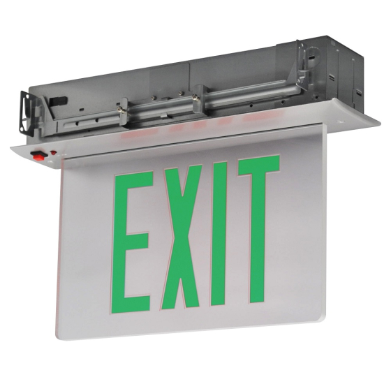 Image 1 of Alcon 16119 Edge Lit LED Recessed Exit Sign
