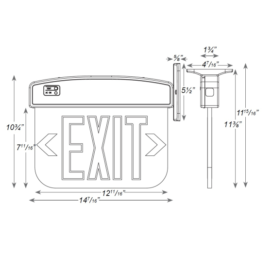 Alcon 16120 Edge Lit LED Exit Sign