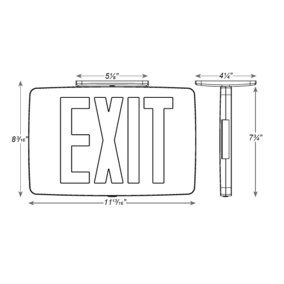 Alcon 16123 Thin Die-Cast Aluminum LED Exit Sign