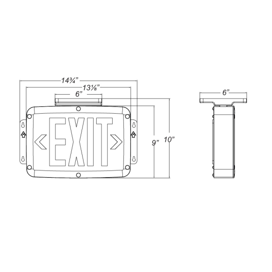 Alcon 16124 NEMA4X and NSF Rated LED Exit Sign