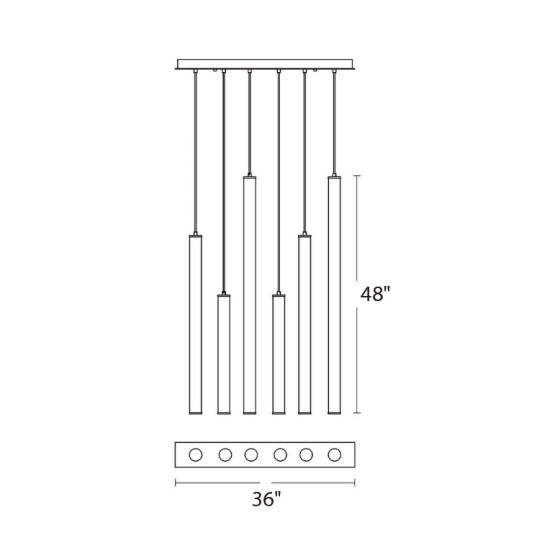 Alcon 12146-6L Architectural LED Tube Linear Suspension Light Fixture