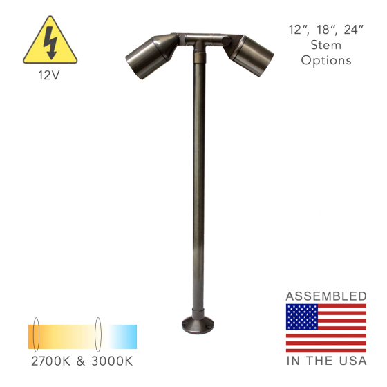 Alcon 9106-TS Brass LED Landscape Directional Twin Path Light