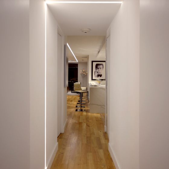 Image 1 of Alcon 12100-23-R-L Linear Recessed Ceiling-to-Wall LED Light Strip  