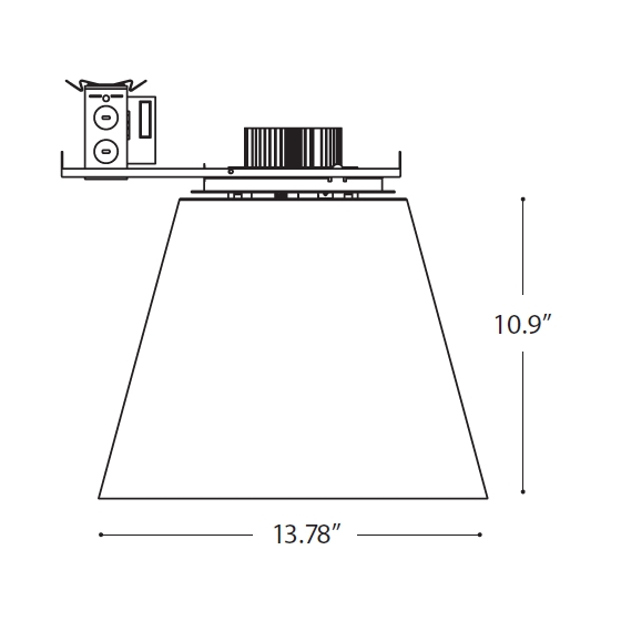 Alcon 14024 Semi-Recessed 13-Inch LED Downlight