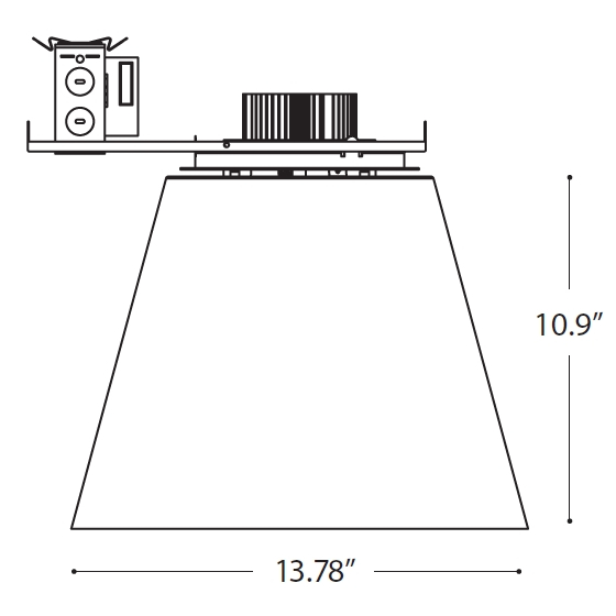 Alcon 14025 Semi-Recessed 13-Inch LED Downlight